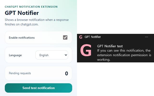 ChatGPT Notifier Screen Shot